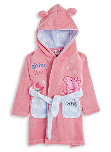 Peppa Pig Bata Suave para Niña Rosa con Capucha y Orejas 3D Animales, Batas de Estar por Casa Cómodas de Forro Polar, Ropa de Dormir Invierno Niño, Regalos Originales Niñas Niños (18/24 Meses)