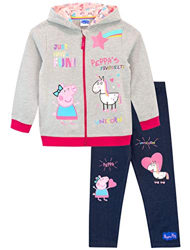 Peppa Pig Conjunto de Sudadera con Capucha y Leggings para Niñas Unicornio Multicolor 3-4 Años