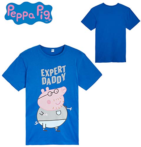 Peppa Pig Pijama Hombre Verano, Pijamas de 2 Piezas, Regalos para Hombre (Azul, 2XL)