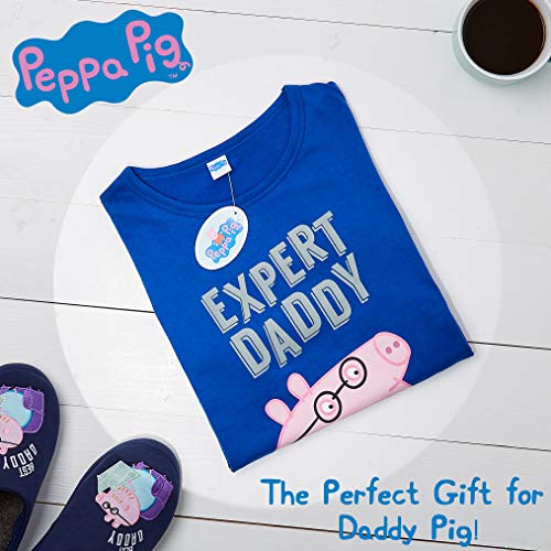 Peppa Pig Pijama Hombre Verano, Pijamas de 2 Piezas, Regalos para Hombre (Azul, 2XL)