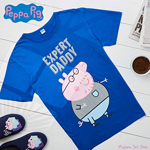 Peppa Pig Pijama Hombre Verano, Pijamas de 2 Piezas, Regalos para Hombre (Azul, 2XL)