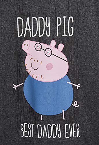 Peppa Pig Pijama Hombre Verano, Pijamas de 2 Piezas, Regalos para Hombre (Gris, XL)