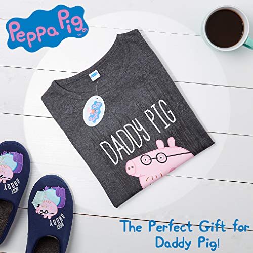 Peppa Pig Pijama Hombre Verano, Pijamas de 2 Piezas, Regalos para Hombre (Gris, XL)