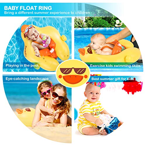 Peradix Flotador de Natación para Bebé.Flotadores para bebés con Bomba Manual,Flotador Cuello Bebe Ajustable Inflable Doble Airbag Flotador de Natación Piscina Nadar Anillo para Niños de 6 a 30 Meses