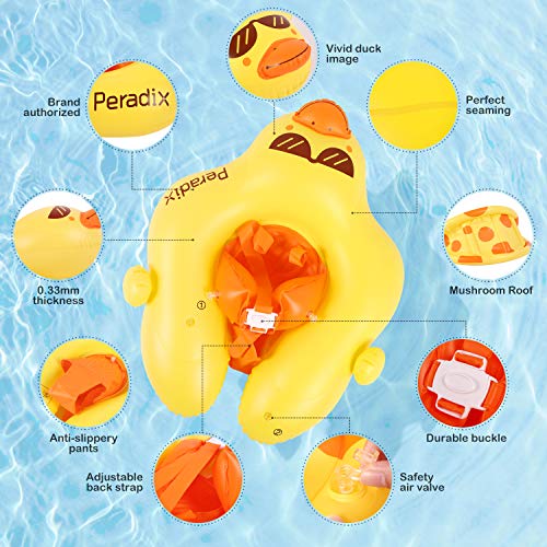 Peradix Flotador de Natación para Bebé.Flotadores para bebés con Bomba Manual,Flotador Cuello Bebe Ajustable Inflable Doble Airbag Flotador de Natación Piscina Nadar Anillo para Niños de 6 a 30 Meses