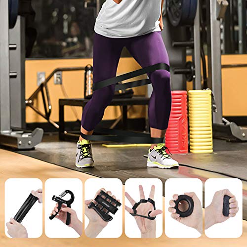 Peradix Fortalecedores de Mano Ajustables Agarre Manual Ejercicio,Fortalecedores de Agarre Kit （Juego de 6）, Fortalecedor de Agarre de Mano,Anillo de Ejercicio y Antiestrés Bolas para Artritis