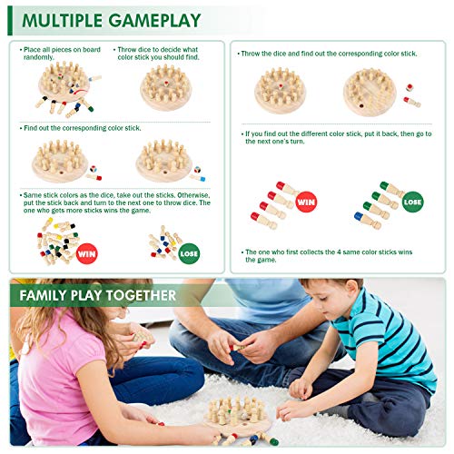 Peradix Juego Ajedrez de Memoria de Madera para Niños,24 Piezas Ajedres de Juguetes Memoria Montessori,Juguetes cognitivos de Color para Niños Educa,Ajedrez para Niños