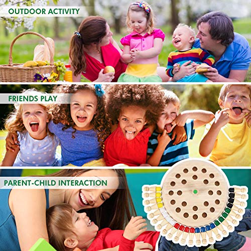 Peradix Juego Ajedrez de Memoria de Madera para Niños,24 Piezas Ajedres de Juguetes Memoria Montessori,Juguetes cognitivos de Color para Niños Educa,Ajedrez para Niños