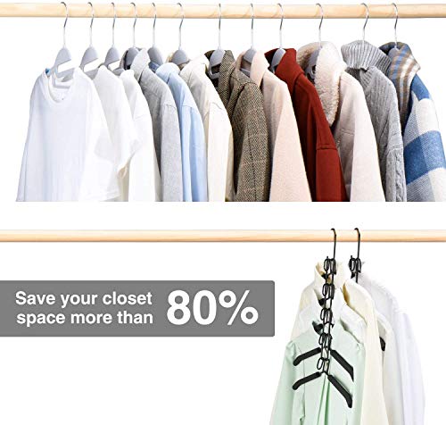 Perchas mágicas para el día de la casa, 2 unidades, multicapas, antideslizantes, ahorro de espacio, 5 en 1, multifuncional para adultos