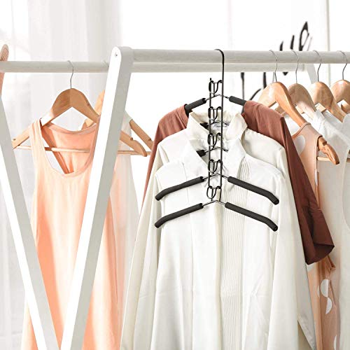 Perchas mágicas para el día de la casa, 2 unidades, multicapas, antideslizantes, ahorro de espacio, 5 en 1, multifuncional para adultos