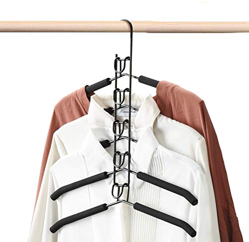 Perchas mágicas para el día de la casa, 2 unidades, multicapas, antideslizantes, ahorro de espacio, 5 en 1, multifuncional para adultos