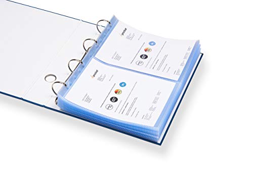 perfect line 100 fundas para guardar transparentes A4, divididas en 2 partes (A5-transversal), lámina transparente con inserción por alto