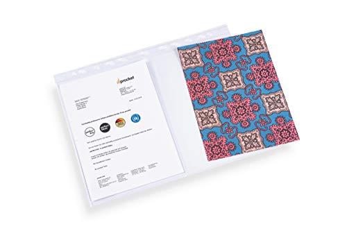 perfect line 100 fundas para guardar transparentes A4, divididas en 2 partes (A5-transversal), lámina transparente con inserción por alto