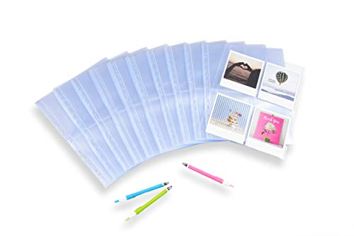 perfect line 100 fundas para guardar transparentes A4, divididas en 4 partes A6, lámina transparente con inserción por el alto