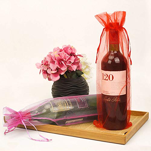 Perfetsell Bolsas para Botellas de Vino de Organza, 30 Pcs Bolsas de Regalo para Botellas de Vino de 75Cl, Bolsas para Regalar Vino Y Cerveza Bolsa Vino para Bodas, Fiestas, Vacaciones, Decoración