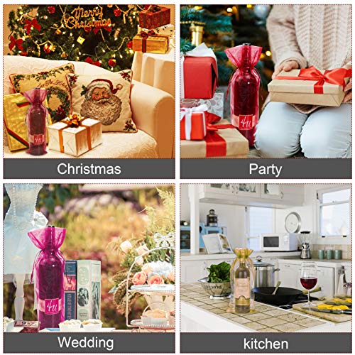 Perfetsell Bolsas para Botellas de Vino de Organza, 30 Pcs Bolsas de Regalo para Botellas de Vino de 75Cl, Bolsas para Regalar Vino Y Cerveza Bolsa Vino para Bodas, Fiestas, Vacaciones, Decoración