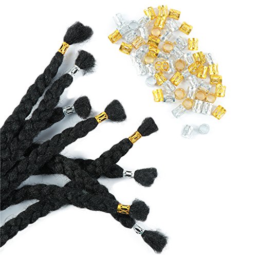 Perlas de 120 piezas trenzado 8 mm Metal puños trenzado adorno para cabello pelo joyería