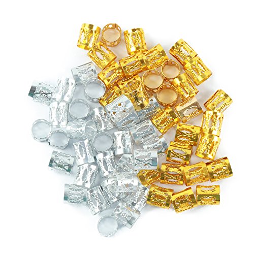 Perlas de 120 piezas trenzado 8 mm Metal puños trenzado adorno para cabello pelo joyería