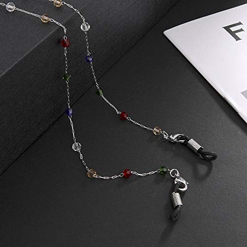 Perlas De Cristal De Color Metal, Cadena De Gafas De Cobre Y Hierro, Cadena De Máscara Antideslizante Antideslizante