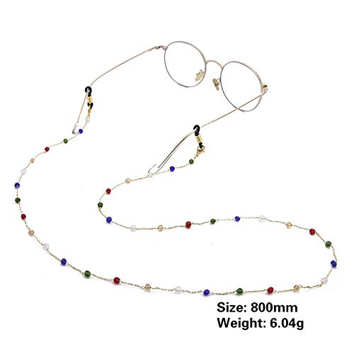 Perlas De Cristal De Color Metal, Cadena De Gafas De Cobre Y Hierro, Cadena De Máscara Antideslizante Antideslizante
