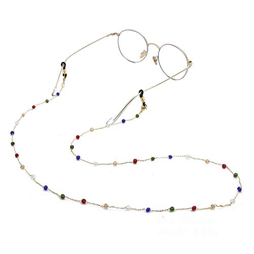 Perlas De Cristal De Color Metal, Cadena De Gafas De Cobre Y Hierro, Cadena De Máscara Antideslizante Antideslizante