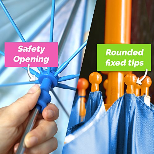 PERLETTI Paraguas Transparente Niño Niña Amarillo - Paraguas de Burbuja y Ribete Reflectante - Resistente Antiviento con Apertura Manual de Seguridad - 3/6 Años - Diámetro 64 cm Cool Kids - Verde