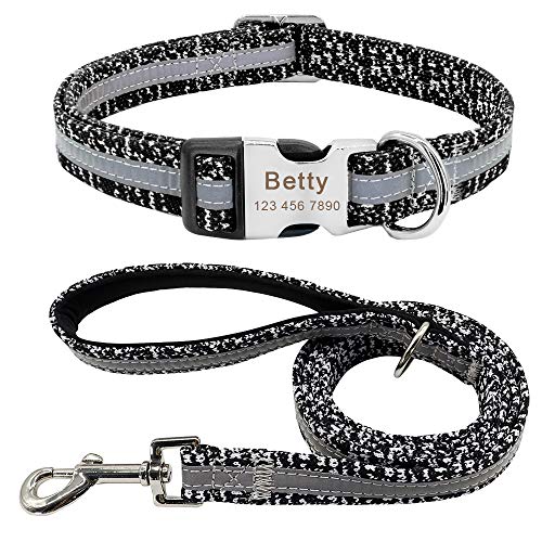 PET ARTIST Collares para Perros Personalizables para Perros pequeños, medianos y Grandes, Collar para Perro con Nombre Grabado Reflectante para Perro Bulldog francés Bulldog Boxer Pastor alemán