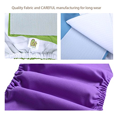 PET MAGASIN Pañales para Perro Cubre Panza Lavables [Juego de 3 Piezas] Pañales Reutilizables y amigables con el Medio Ambiente (Solid, S)