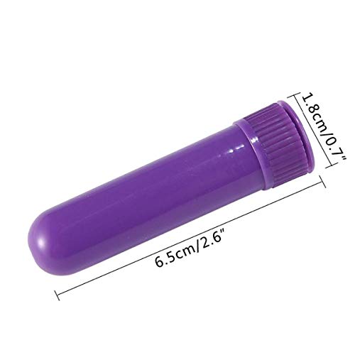 Petyoung 12 unids botella de aceite esencial de aromaterapia inhalador nasal palos DIY monocromo perfume nasal de algodón de paja tubo que huele (Color : Purple)