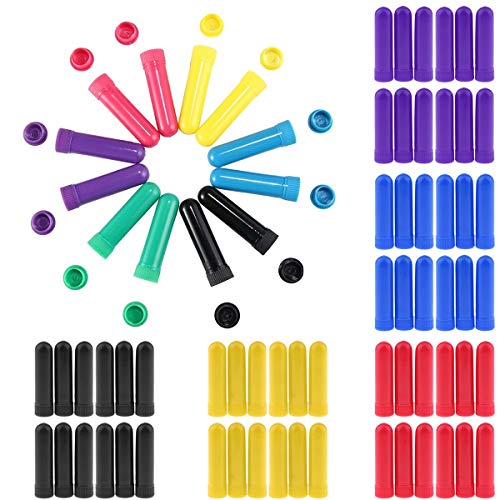 Petyoung 12 unids botella de aceite esencial de aromaterapia inhalador nasal palos DIY monocromo perfume nasal de algodón de paja tubo que huele (Color : Purple)