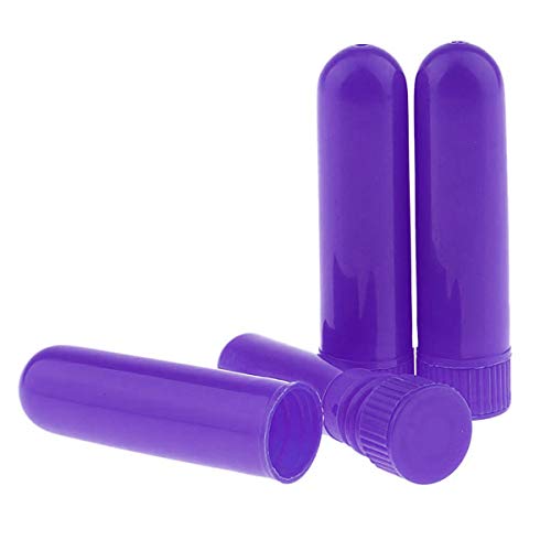 Petyoung 12 unids botella de aceite esencial de aromaterapia inhalador nasal palos DIY monocromo perfume nasal de algodón de paja tubo que huele (Color : Purple)