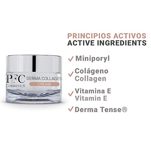 PFC Cosmetic Crema Efecto Lifting Derma Collagen Cream 500ml Loción Hidratante con Colágeno Ácido Hialurónico Vitamina Elastina Lipomembranes BMS Derma-Tense Miniporyl® para el Cuidado Personal.