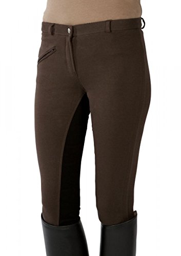 Pfiff 101197 - Pantalones de equitación para mujer, color Marrón (Brown/Black), talla 38