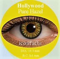 PHANTASY Eyes® HOLLYWOOD Lentillas de color natural (PURE HAZEL) PURO AVELLANNA 1 par (2 PIEZAS) - sin dioptrías + INCLUYE ESTUCHE GRATIS