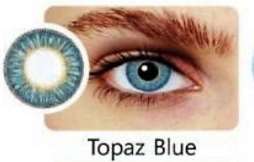 PHANTASY Eyes® HOLLYWOOD Lentillas de color natural (TOPAZ AZUL) 1 par (2 PIEZAS) - sin dioptrías + INCLUYE ESTUCHE GRATIS