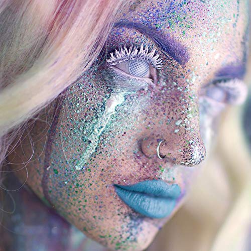 PHANTASY Eyes® Lentes de contacto de color - Halloween Crazy lens (WHITE MESH) ropa de fiesta anual, sin dioptrías: cómodos de usar e ideales para Halloween o Carnaval. + funda de lentes gratis