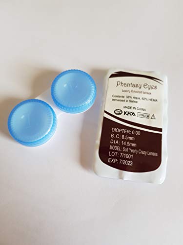 PHANTASY Eyes® Lentes de contacto de color - Halloween Crazy lens (WHITE MESH) ropa de fiesta anual, sin dioptrías: cómodos de usar e ideales para Halloween o Carnaval. + funda de lentes gratis