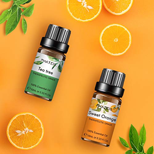 PHATOIL Set de Aceites Esenciales para Difusor, Humidificador, Masaje, Aromaterapia, Cuidado de la piel y el cabello