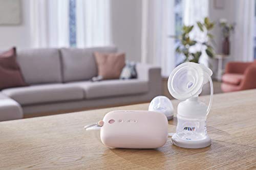 Philips Avent SCF395/11 - Sacaleches eléctricos individual silencioso con cojín masajeador, 8 ajustes de estimulación y 16 de extracción, biberón natural de 125 ml incluido, color rosa