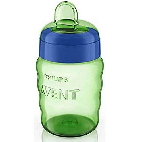 Philips Avent SCF553/05 - Vaso con boquilla de silicona para niño, válvula antigoteo, sin BPA, para 9 meses, 260 ml, color verde