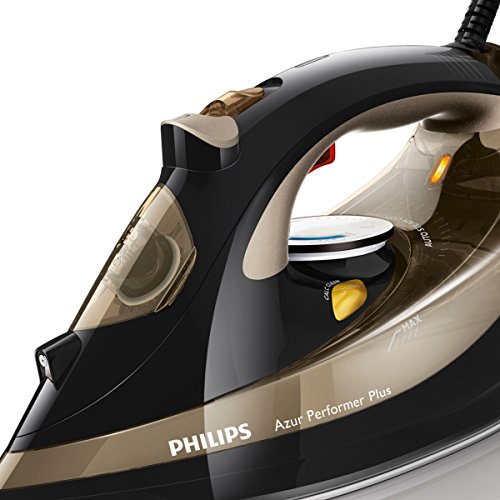 Philips Azur Performer Plus GC4527/00 - Plancha de Vapor 2600W, golpe de vapor 220g, vapor de 50g/min, 0.3 litros, suela T-ionicGlide, Negro/Oro