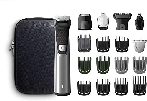 Philips Barbero MG7770/15  Recortador de barba y pelo, óptima precisión, 18 en 1 tecnología Dualcut, autonomía de 120 minutos, batería, Negro/Plata