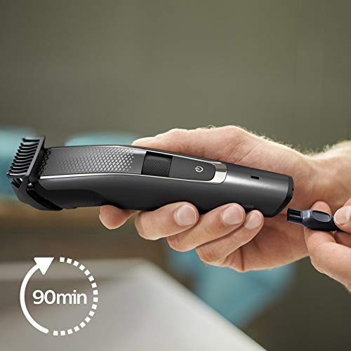 Philips BEARDTRIMMER Series 5000 Barbero BT5515/15 - Afeitadora (Negro, 0,4 mm, 2 cm, 90 min, AC/Batería, 1 h)