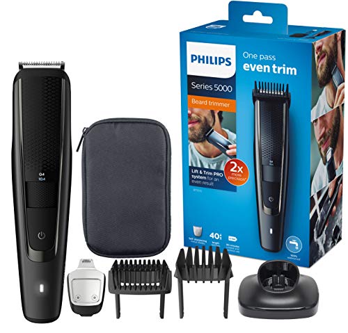 Philips BEARDTRIMMER Series 5000 Barbero BT5515/15 - Afeitadora (Negro, 0,4 mm, 2 cm, 90 min, AC/Batería, 1 h)