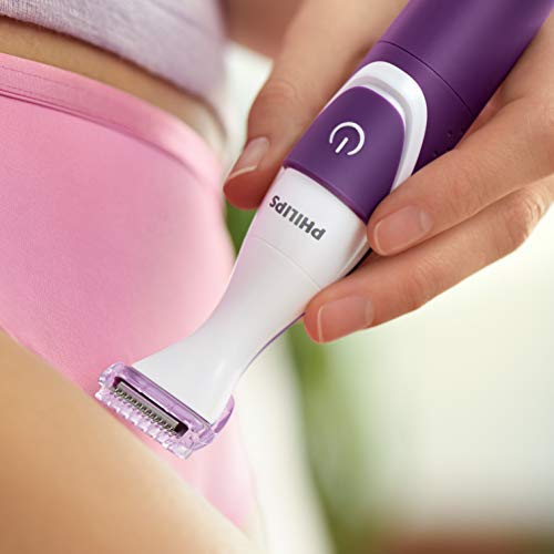 Philips BRP505/00 - Kit de depilación para cuerpo y camiseta (incluye depiladora eléctrica Satinelle Essential, recortador Bikini, zapata de 3 mm y funda de lujo)