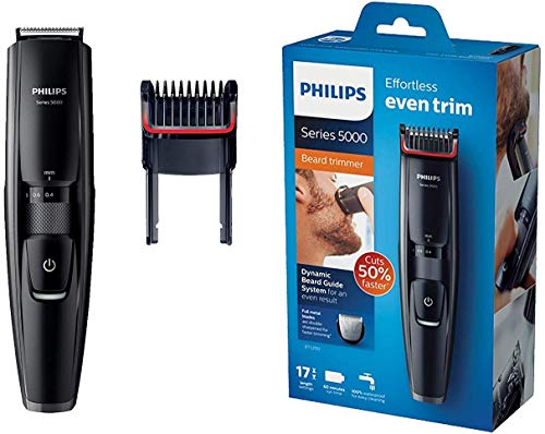 Philips BT5200/16 - Barbero con cuchillas metálicas y peine-guía integrado, color negro