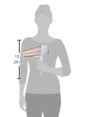 Philips DryCare Prestige HP8280/00 - Secador de Pelo Profesional, Motor DC, Ionico, Boquilla y DifUsor, 3 Velocidades, 3 Temperaturas, 2300 W, Blanco y Rosa