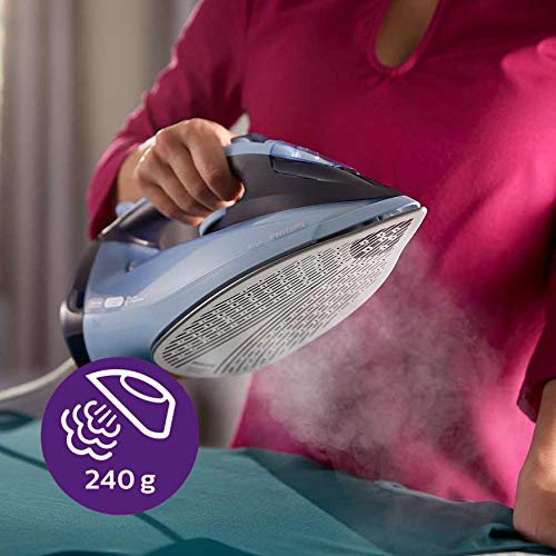 Philips GC4564/20 Azur (Plancha a Vapor, SteamGlide Advanced, 2 m, 240, Azul, 50 g/min), 2600 W, 0.3 litros