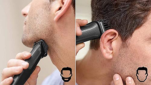 Philips MG3720/15 Recortadora para barba y pelo, 7 en 1, accesorios para nariz y orejas, cortapelos cara, y cabeza, 60 minutos de autonomía, Negro