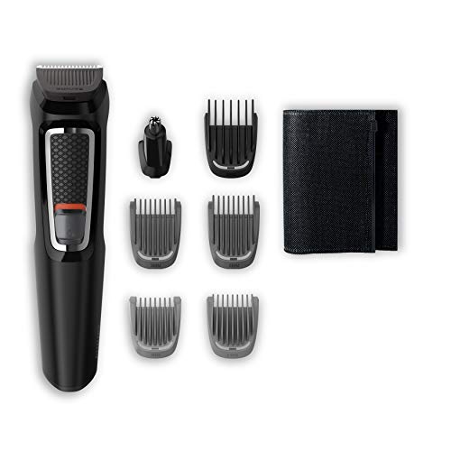 Philips MG3720/15 Recortadora para barba y pelo, 7 en 1, accesorios para nariz y orejas, cortapelos cara, y cabeza, 60 minutos de autonomía, Negro